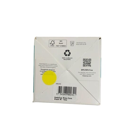 Keepcup Reusable Glass Coffee Cup Black 12Oz - Picture 3 of 5